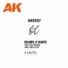 AK Interactive AK6567 BEAMS H SHAPE 1.50 x 1.50 x 350mm – STYRENE – (4 units)